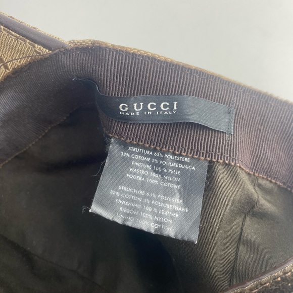 Gucci Natural Monogram Striped-Trim Woven Baseball Cap - Picture 2 of 6